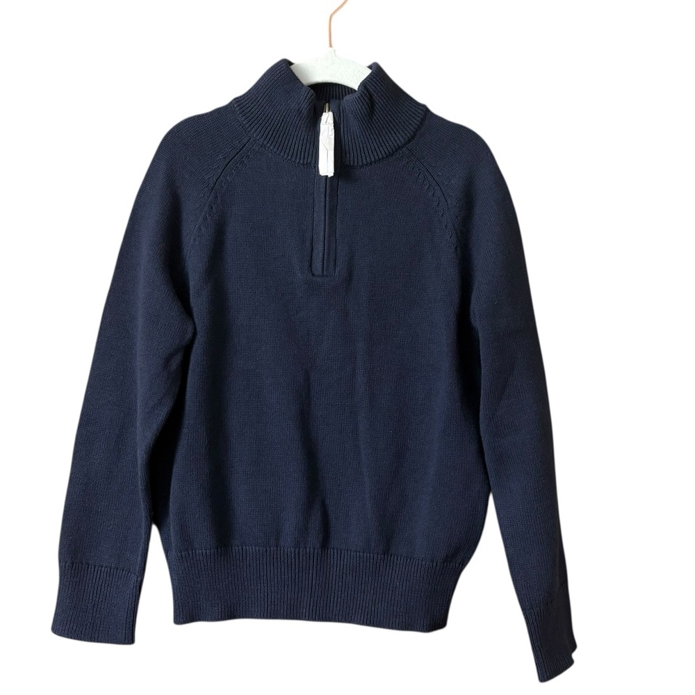 New Crewcuts 1/4 Zip Navy Blue Cotton Sweater Size 4-5 Boys